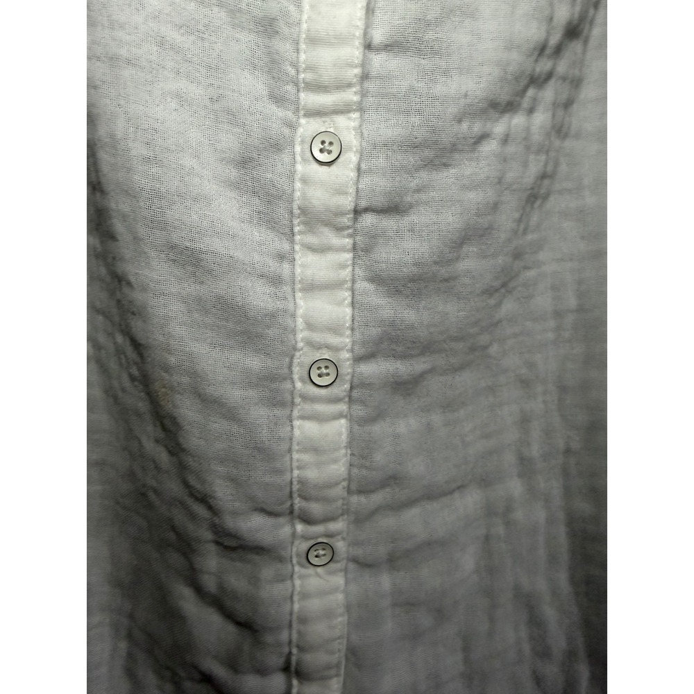 Splendid Collection White Gauze Sleeveless Button Front V-Neck Blouse Top Large - Picture 3 of 5